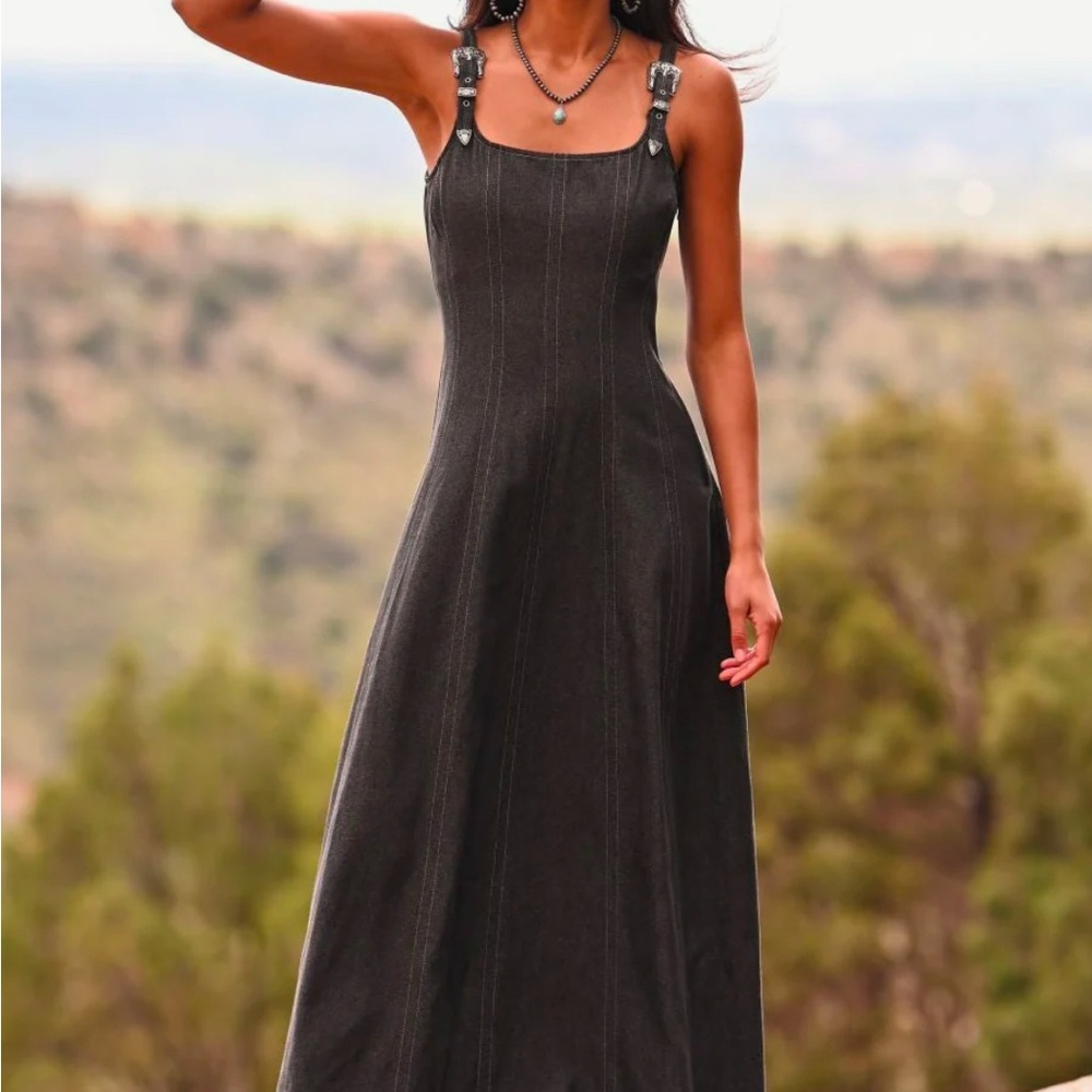 Denim Buckle Dress